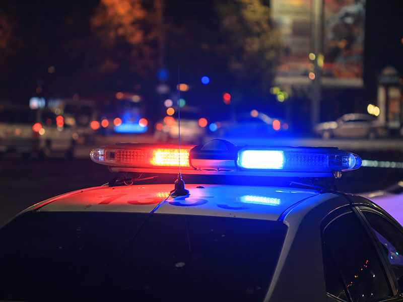 police car at night